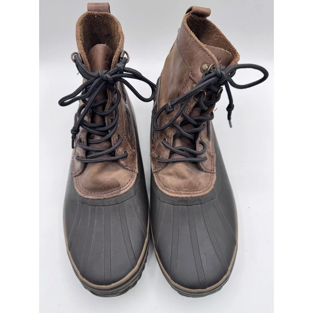 Sperry 11 Brown Duck Boots Men's Leather Rubber‎ STS21638
